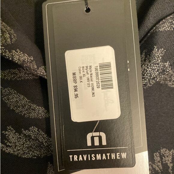 Travis Mathew Moody Floral Print Black Gray Short Sleeve Button Shirt Sz XL NWT - Picture 4 of 7